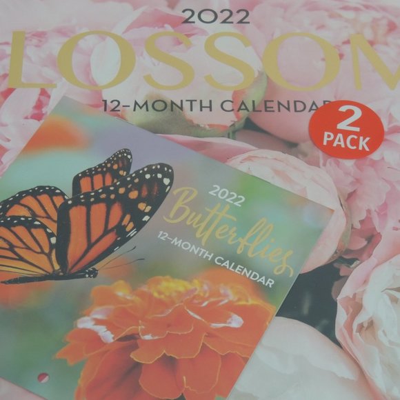 SG - 2022 BLOSSOMS 12- MONTH 12"X12" CALENDAR 2 PACK + BUTTERFLIES 6"X6" - Picture 2 of 5